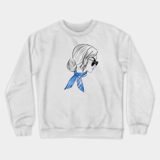 beautiful girl in a blue scarf Crewneck Sweatshirt